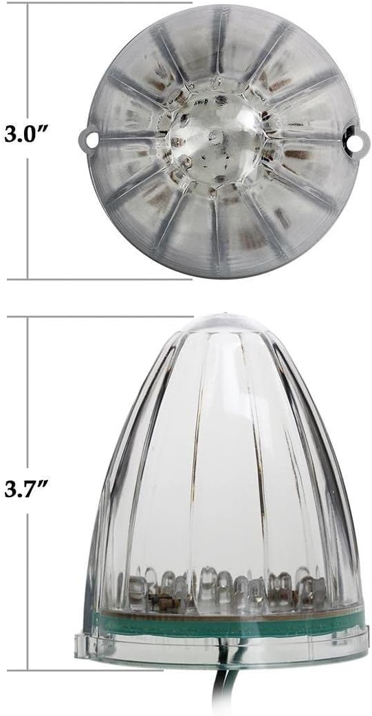 Partsam 7 unids Top Roof Running Amber Cab Marker Lights 17LED Clear Lens Reemplazo para Kenworth Peterbilt Freightliner Mack Truck Trailer