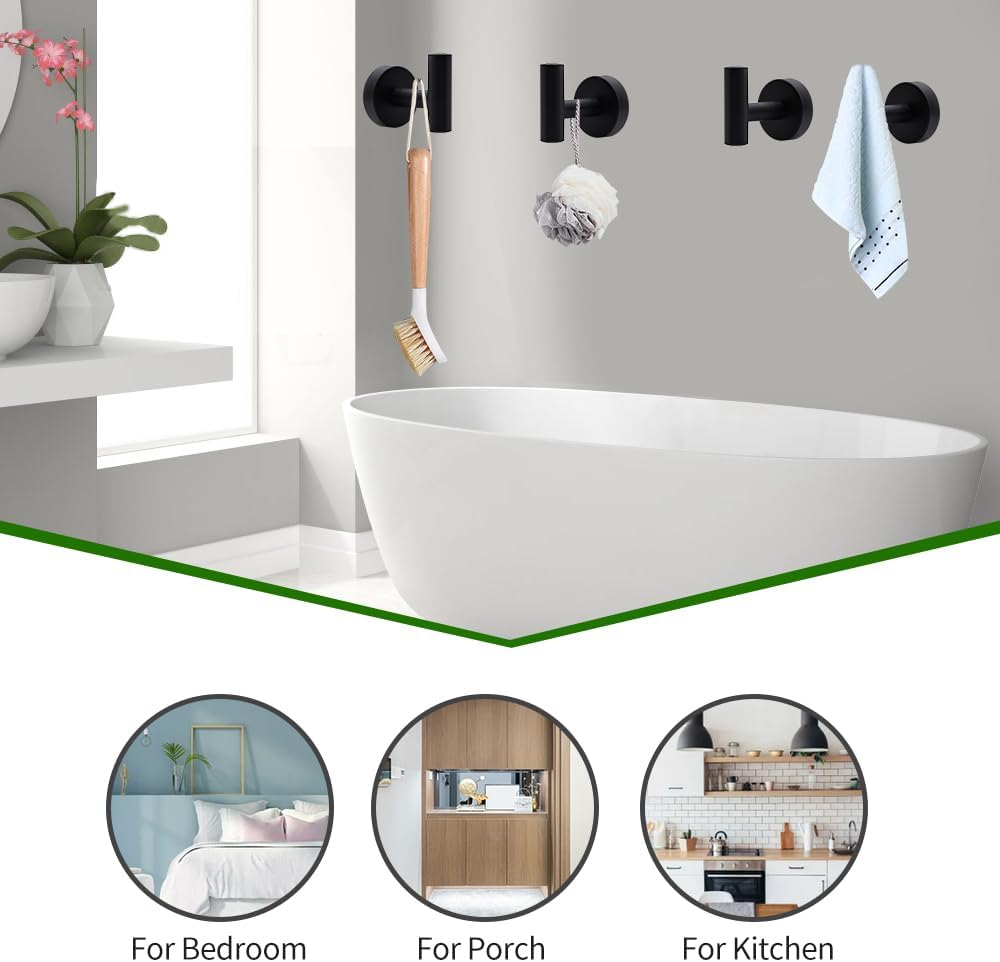 Juego de accesorios de baño de 10 piezas, barra de toalla individual retráctil de 27 pulgadas con soportes para papel higiénico, 3 ganchos