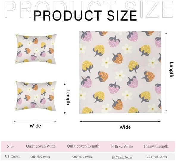 Juego de funda de edredón de 3 piezas para niña, diseño floral botánico, microfibra suave con 2 fundas de almohada, sin edredón, tamaño individual