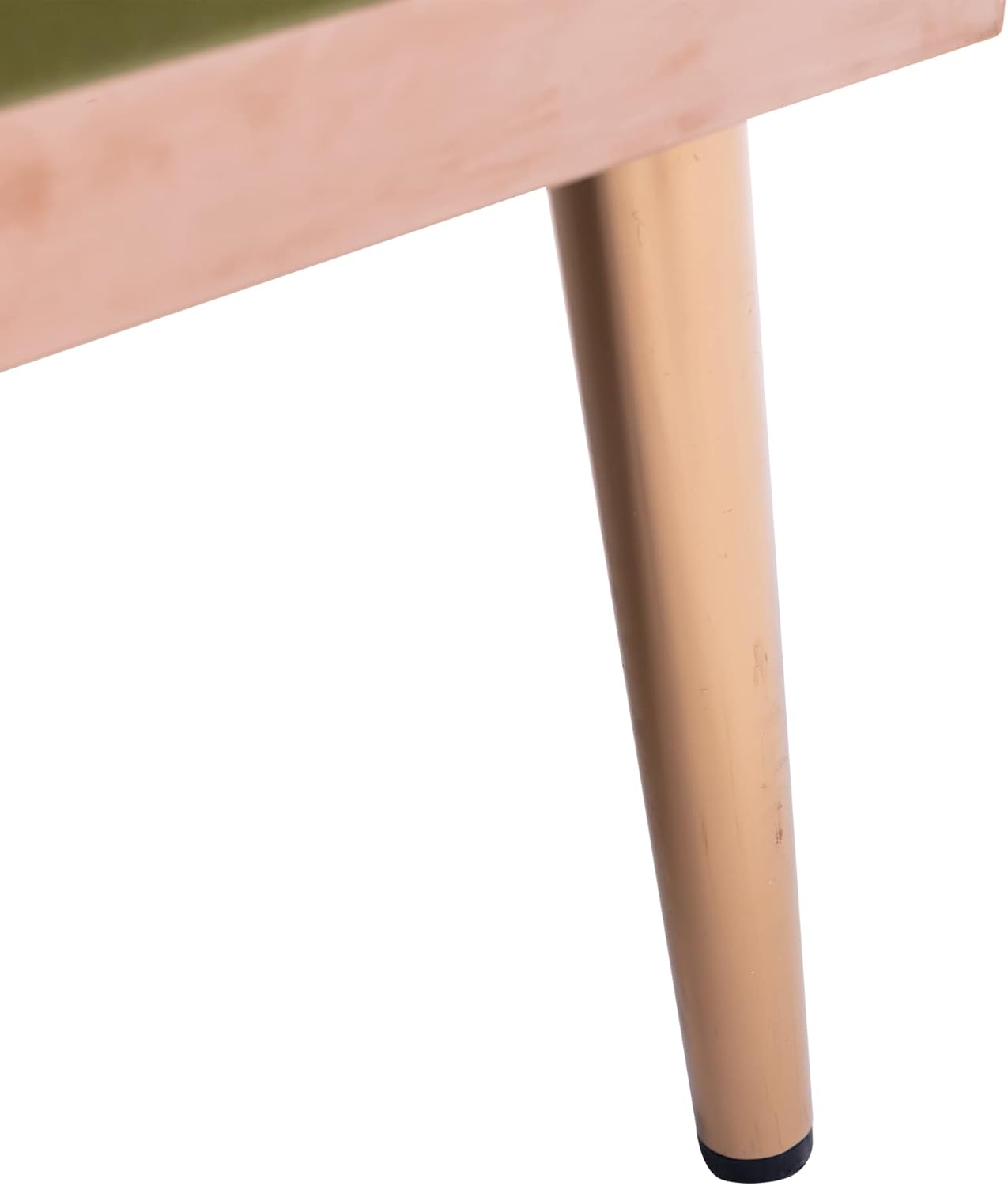 Sofá biplaza verde de terciopelo, sofá pequeño para dormitorio, sofá con pies de metal, 2 almohadas incluidas