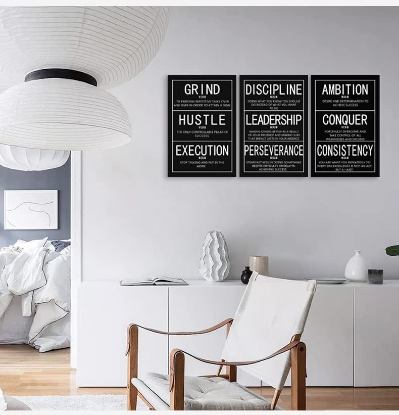 3 paneles de lienzo motivacional para pared, con citas inspiradoras de emprendedores, póster impreso, cuadro inspirador, enmarcado, hogar, oficina,