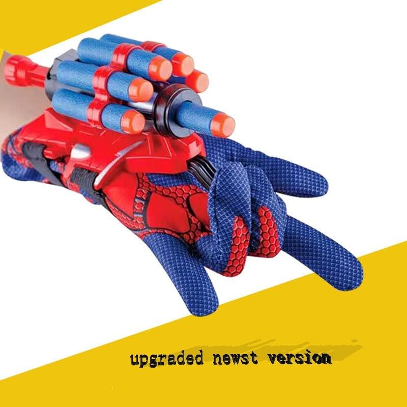 Juego de 2 guantes de araña, juego de rol, lanzador de muñeca de héroe para Halloween, accesorios de cosplay, decoración de regalo de Navidad,