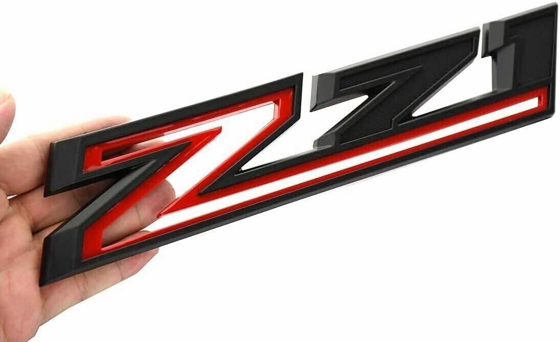 Juego de 4 piezas de placa de identificación para Silverado RST Z71 Tailaget 3D de repuesto para Silverado 1500 2500 3500 HD 2019-2023 (rojo negro)