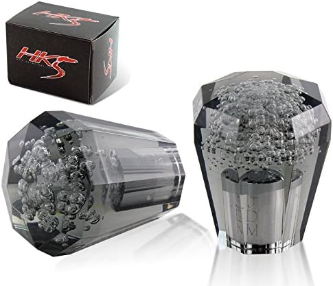 Universal JDM VIP 2.362 in Manual MT – Pomo de cambio de burbujas de cristal octágono transparente, 1 paquete (negro)