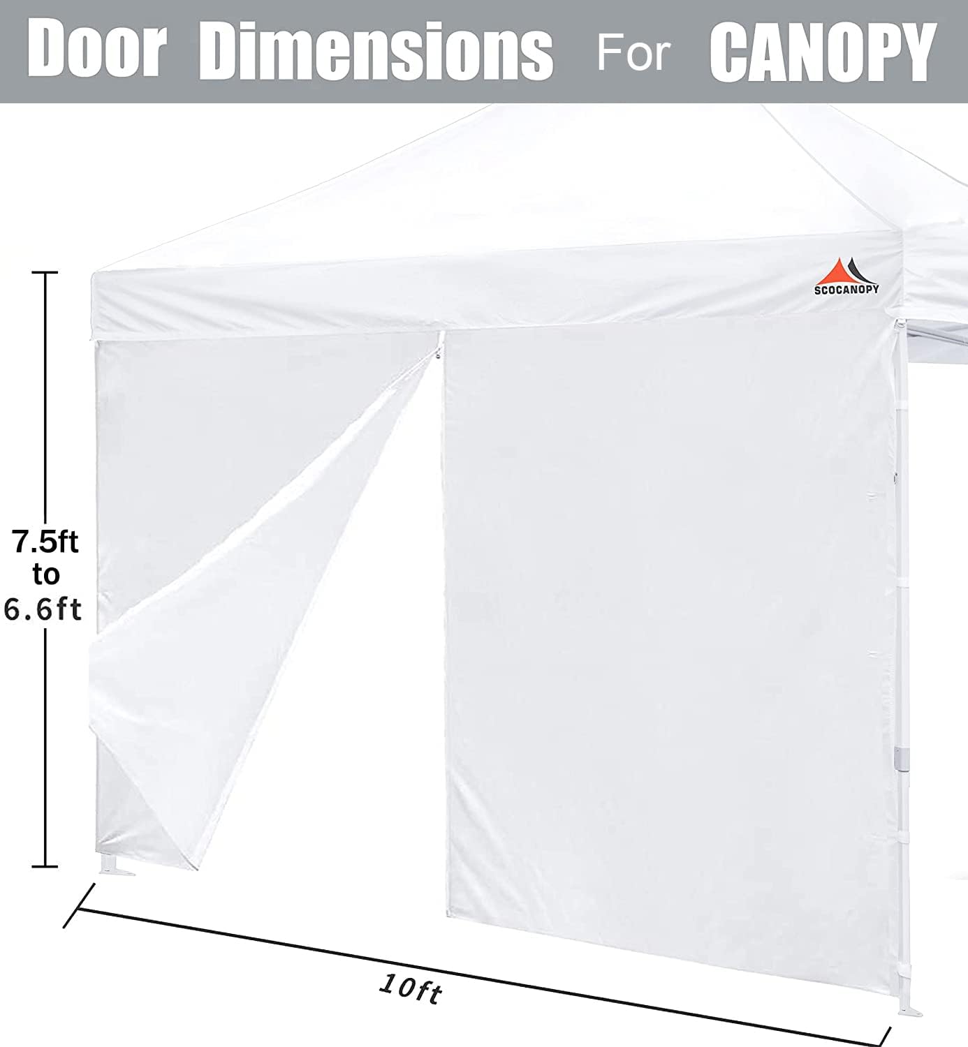 SCOCANOPY SideWall – Marco para toldo de 10 x 10 pulgadas, paquete de 4 unidades, color blanco