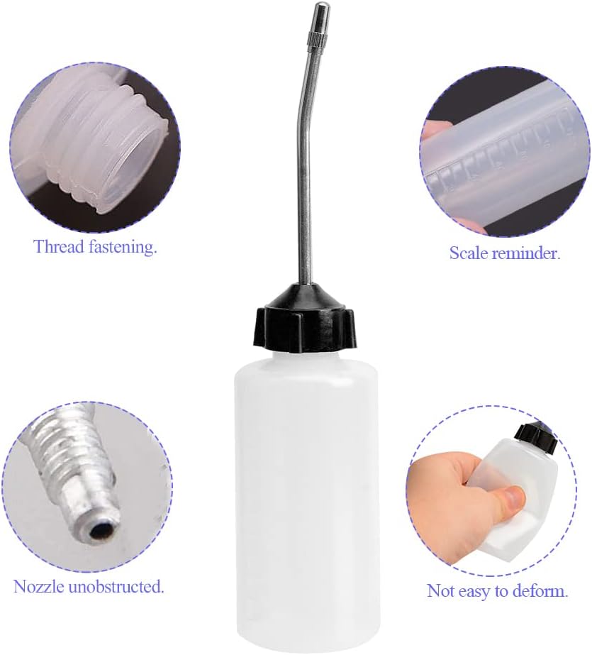 AnRui Engrasador para máquina de coser, botellas de aceite de 4.1 fl oz con boquilla larga en ángulo para máquina de bordar, bicicletas, accesorios