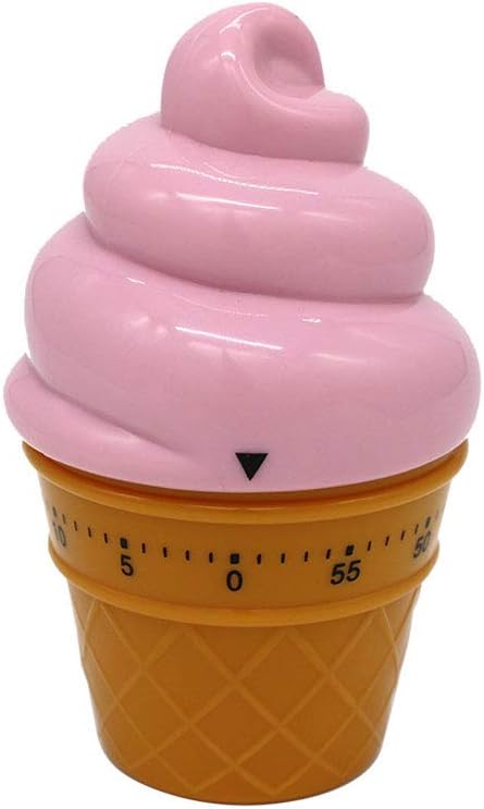 Temporizador mecánico manual Helado Modelo Temporizadores 60 Minutos Cocina Temporizador Reloj Fuerte Alarma Contadores (blanco)