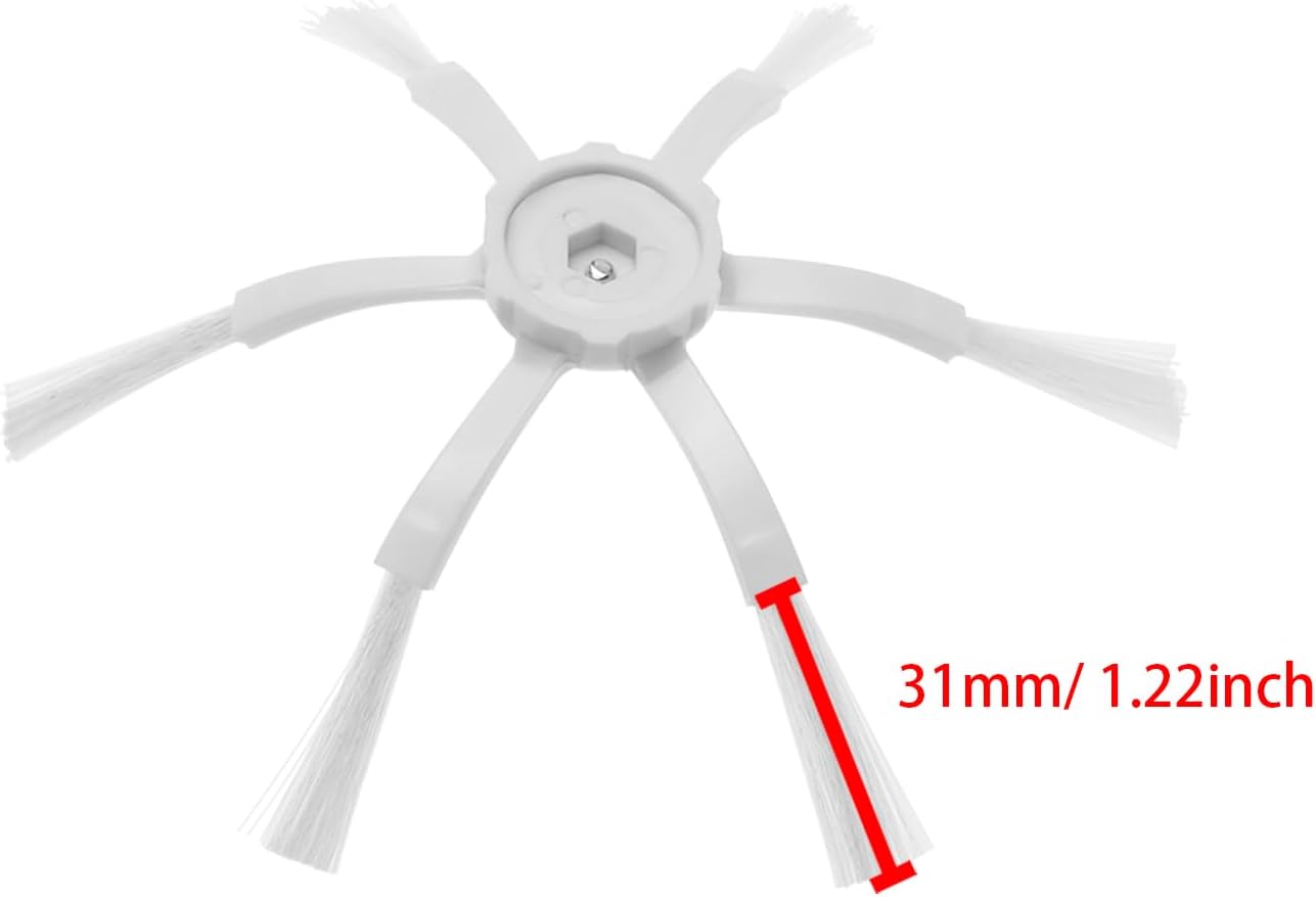 6 cepillos laterales de robot de barrido compatibles con Xiaomi Roborock S5 Max S6 S6 MaxV S6 Pure Side Brush Reemplazo Accesorio