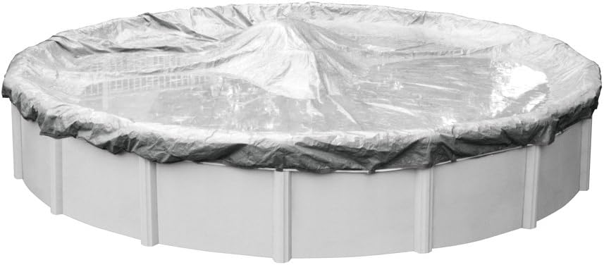 Robelle Dura-Guard Silver 5524-4ROB – Cubierta de piscina para el invierno, 24 pies, para piscinas colocadas sobre la superficie