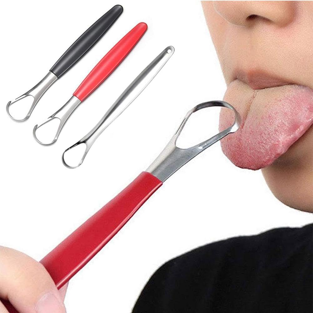 Cepillos limpiadores de lengua, raspador de lengua, raspadores de lengua de acero inoxidable, raspador de lengua portátil que reduce el mal aliento