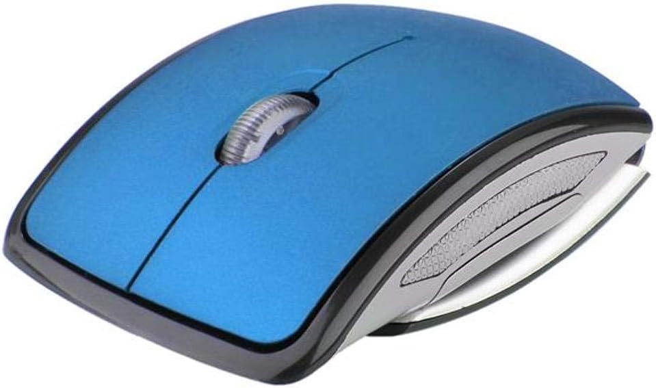 Ratón inalámbrico plegable 2.4GHz para el ratón de la computadora de la PC Ratones plegables plegables USB 2.0 receptor para PC portátil azul