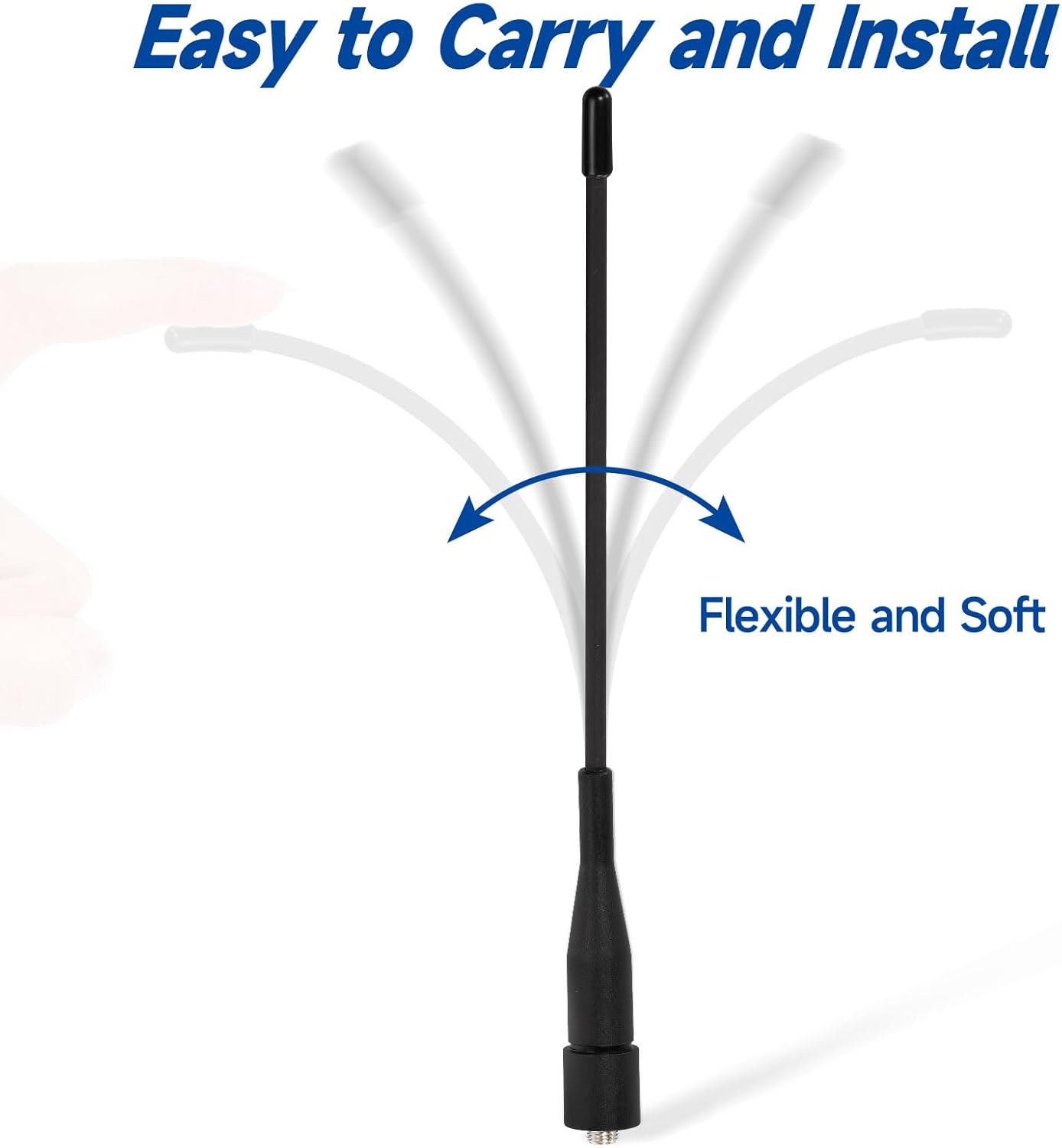 Eightwood Antena de radio bidireccional de 8 pulgadas, VHFUHF de doble banda SMA hembra flexible de mano antena de radio de mano 2 unidades para
