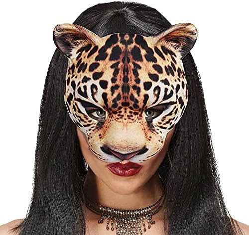 1 máscara de media cara de Halloween, máscaras de leopardo para Halloween, carnaval, fiesta, disfraces, accesorios de disfraces