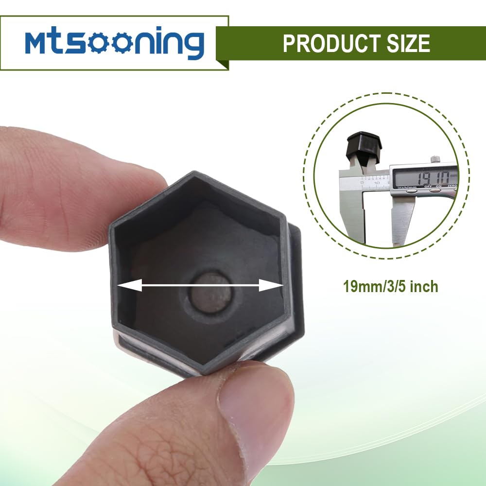 Mtsooning 20 tapas de tuerca de rueda, cubiertas flexibles de vinilo negro de 0.79 pulgadas, cubierta de tornillo de tuerca de buje automático con