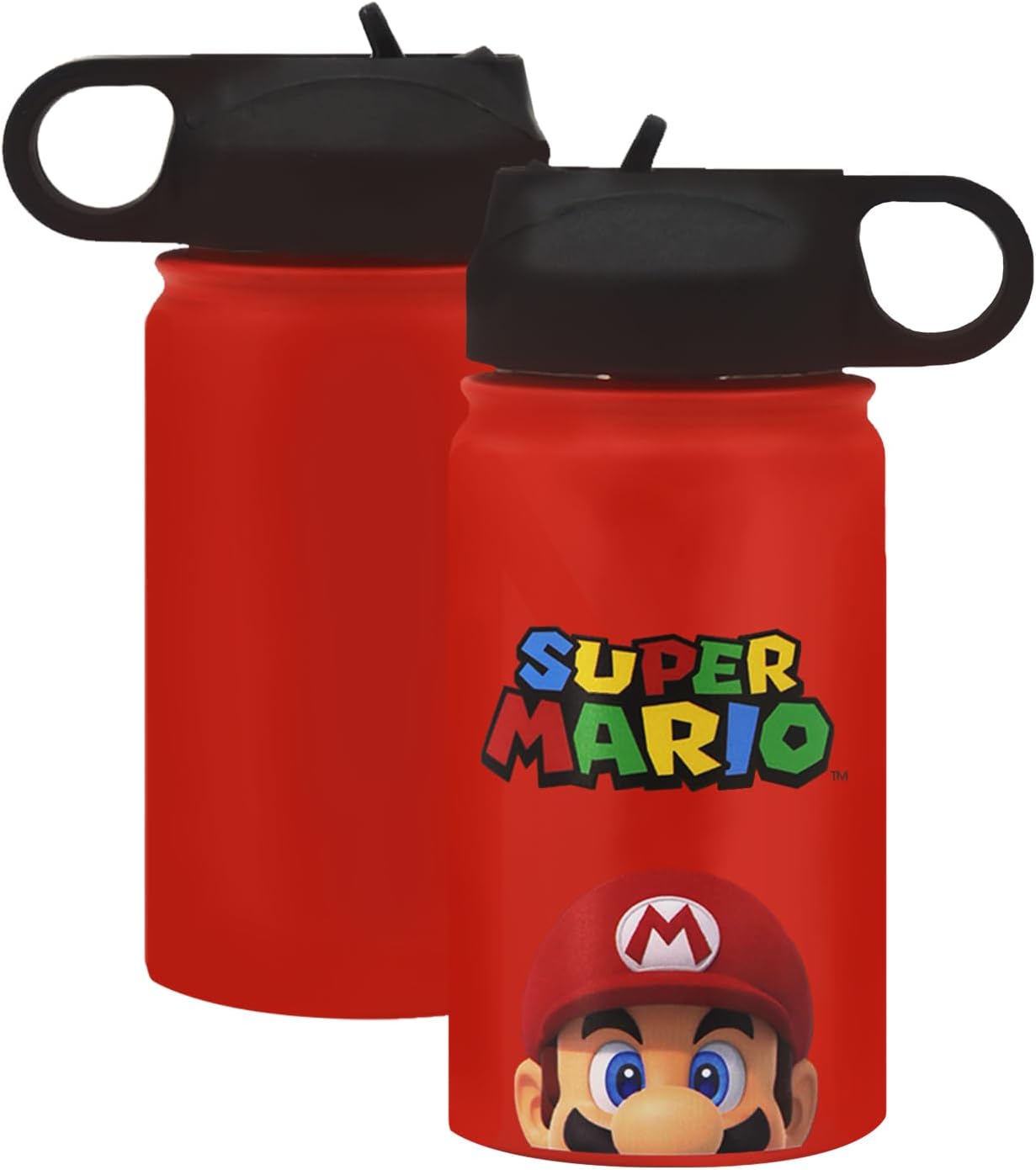 Vaso de agua reutilizable para niños con aislamiento de acero inoxidable, bonito vaso con tapa con pajilla, asa ancha, a prueba de fugas para niños