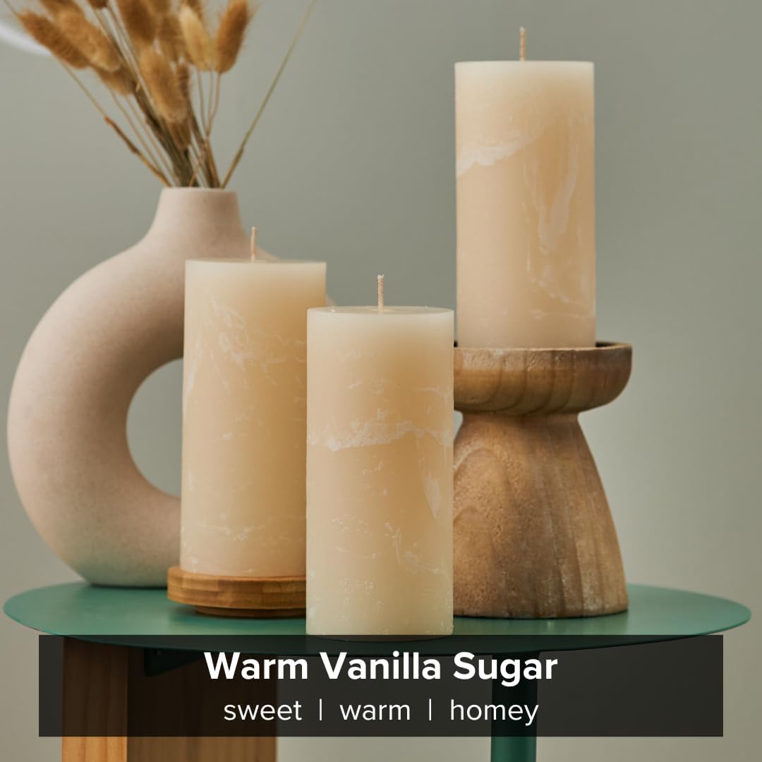 Simply Soson Velas perfumadas de 3 x 6 pulgadas, azúcar de vainilla cálida, fragancia acogedora y relajante, juego de 3 velas para decoración del