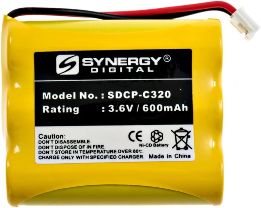 Synergy Digital Baterías inalámbricas para teléfono, compatibles con AT&T-Lucent 3301, (NI-CD, 3.6V, 600 mAh), repuesto para batería GP GP60AAS3BMJ,
