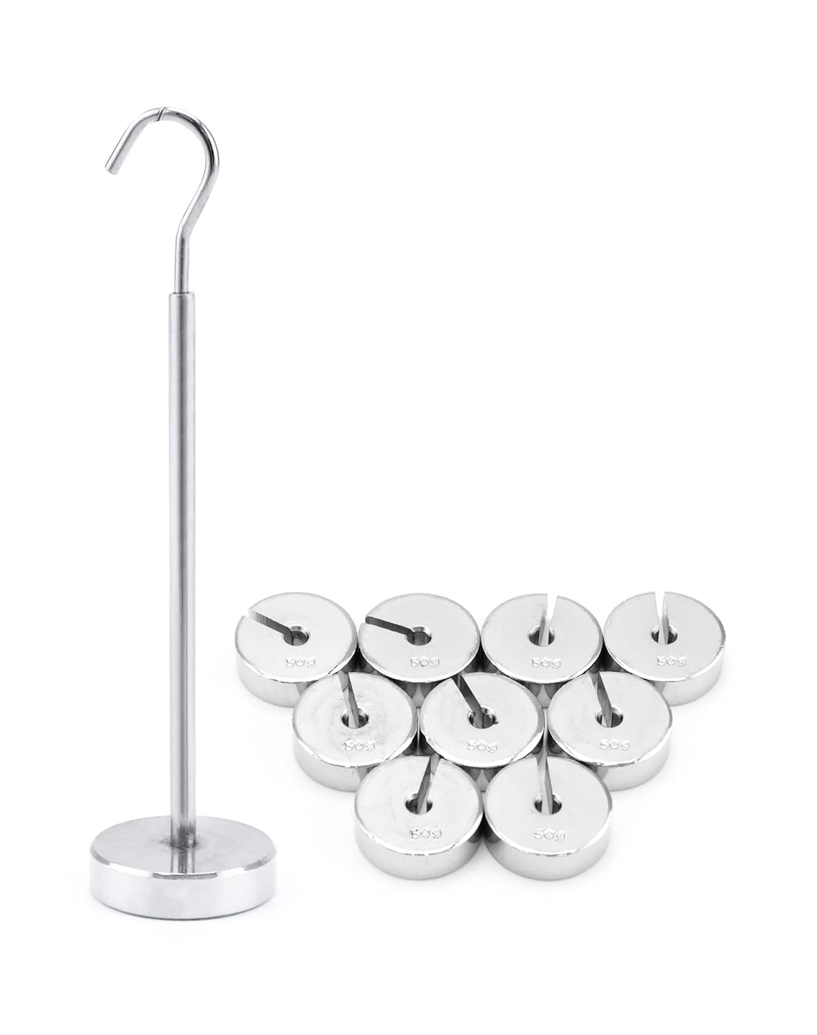 QWORK 2 juegos de pesas ranuradas, juego de 9 piezas de masa ranurada con perchas – 9 pesos (1.76 oz) – 17.64 oz