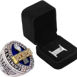 Anillo de campeonato de fútbol de fantasía 2023 Premio Trofeo Premio Deporte MVP ganador FFL League Champion Ring con caja Anillo de campeonato de fútbol de fantasía 2023 Premio Trofeo Premio Deporte MVP ganador FFL League Champion Ring con caja