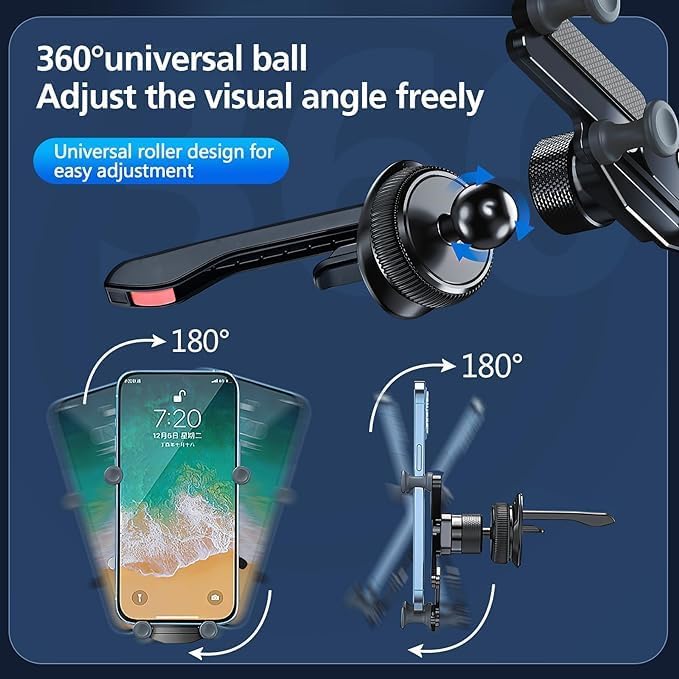 Soporte giratorio invisible para teléfono de automóvil, soporte de teléfono universal antivibraciones de 360 para tablero de automóvil y ventilación