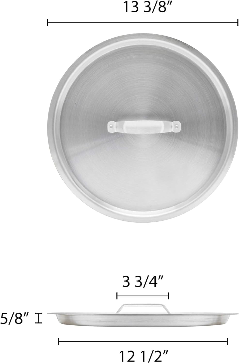 Tapa de olla de aluminio de 24 cuartos de galón de 13-12 pulgadas de diámetro x 1-14 pulgadas de altura- Cubierta multiusos para ollas de sopa de