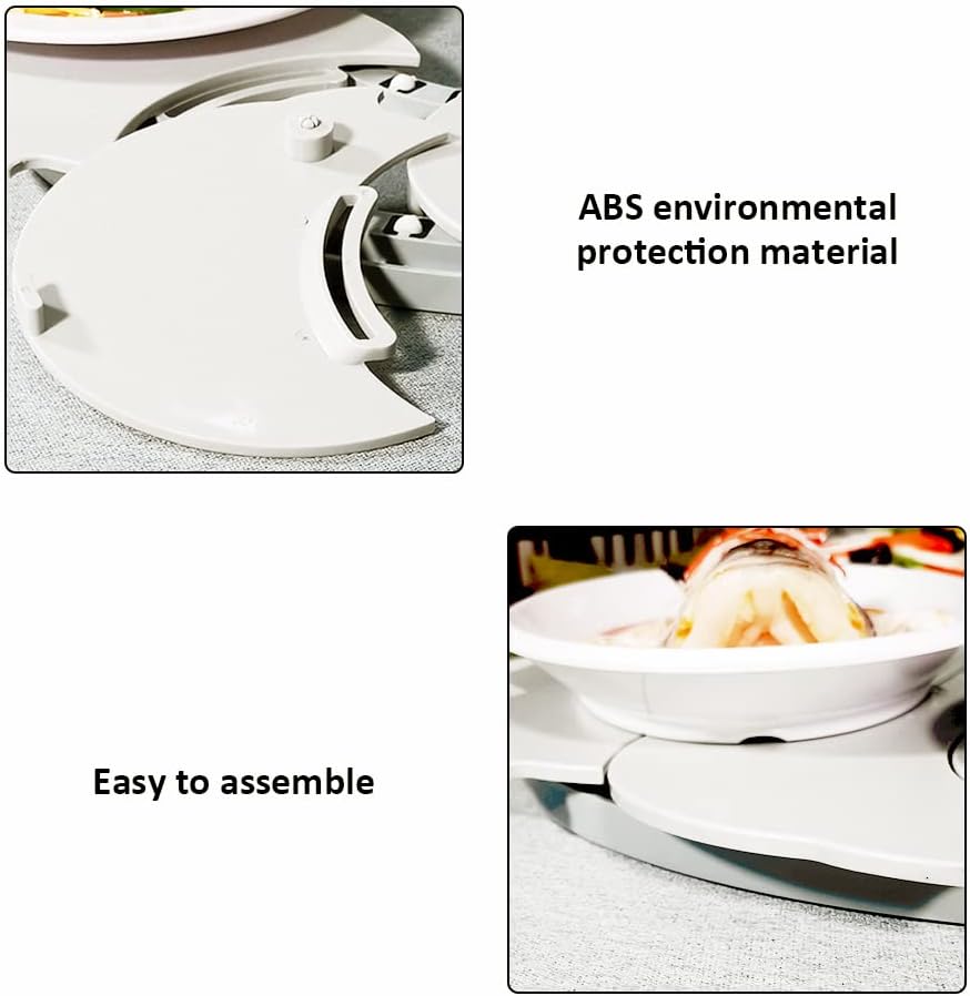 BETYMAO Mesa de comedor ajustable giratoria manual de 360 Lazy Susan giratoria para alimentos, tren de servicio de alimentos, mesa giratoria para