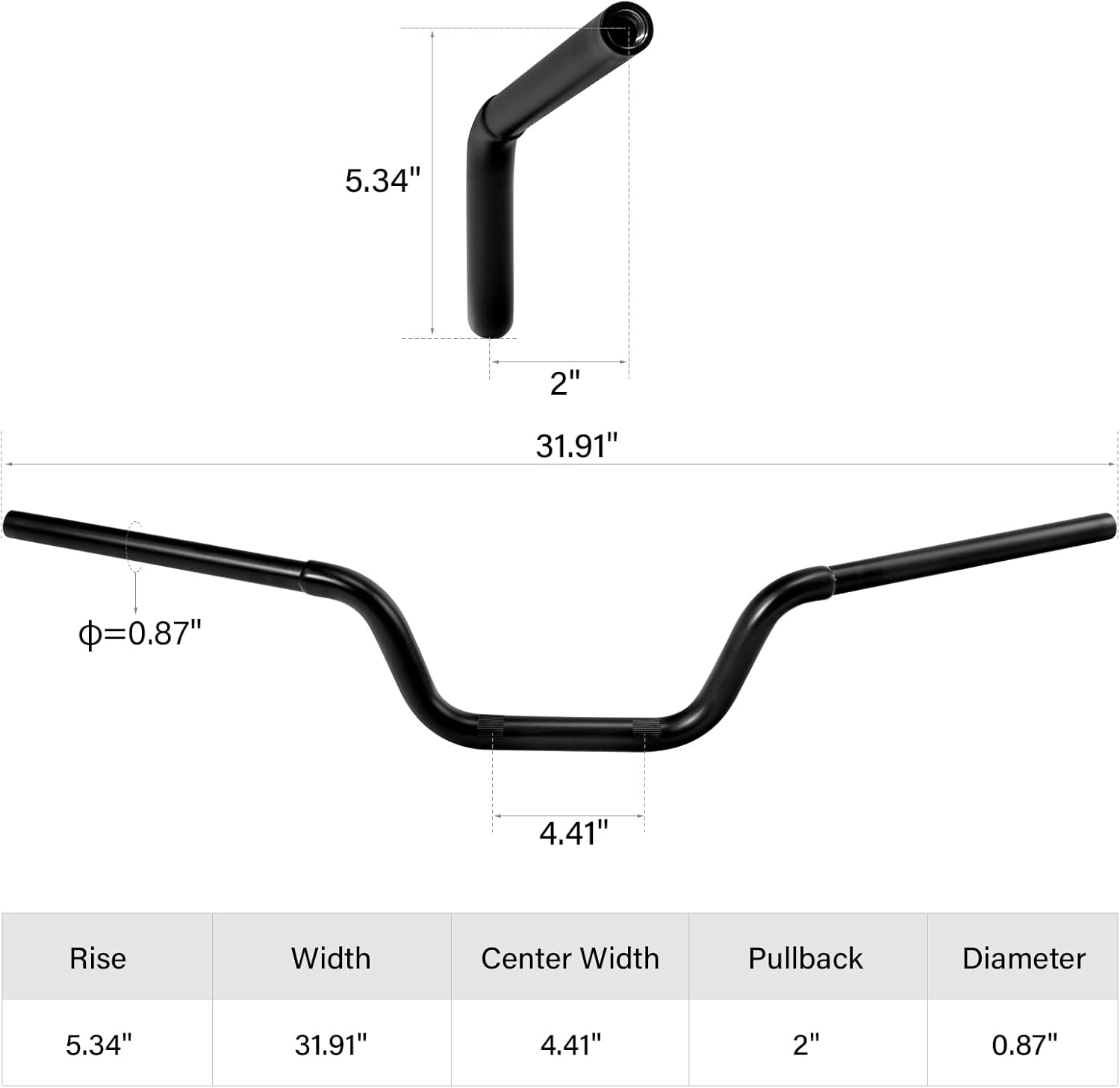 TCT-MOTORPARTS Manillar de manillar de carreras de 5 pulgadas, 78 pulgadas, apto para Harley Nightster RH975 2022 en adelante