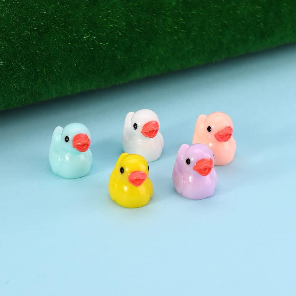 5 piezas de mini patos de resina, decoración de patitos amarillos, micro hadas, jardín, paisaje, pequeños patos, adorno en miniatura (amarillo)
