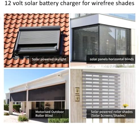 Cargador de panel solar de 12 V para motores motorizados de persianasombra, persianas enrollables eléctricas inteligentes (12 V-1.8 W)