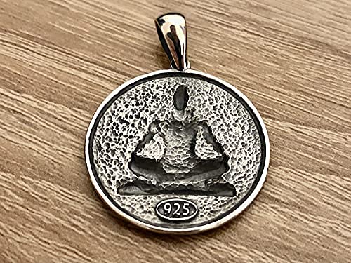 Shiva Pendant Sterling Silver 925 Om Ohm Symbol Large Meditation Charm Chakra Namaste Healed Buddha Yoga Teacher Spiritual Jewelry
