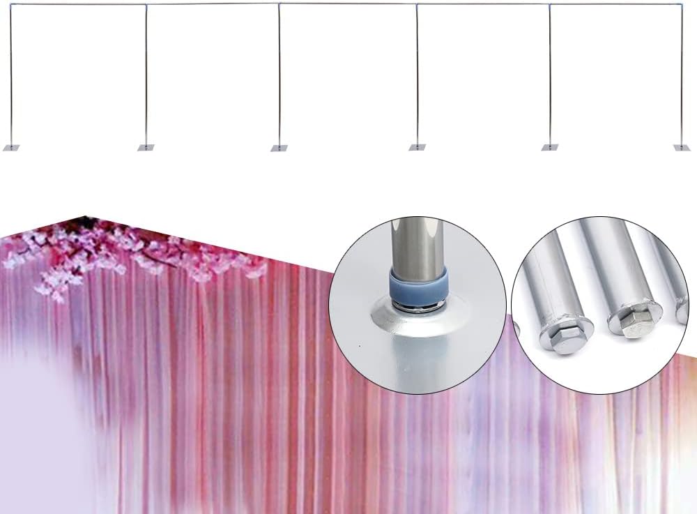 Soporte para telón de fondo de tubo de 10 x 50 pies, gran resistente, telón de fondo con base, telescópico, para bodas, fiestas, espectáculos de