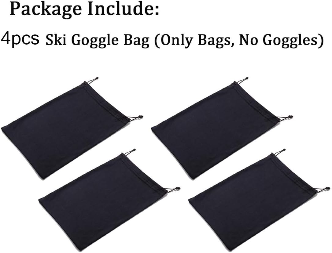 Seaponer Bolsa protectora para gafas de esquí, bolsas de protección para gafas de nieve, máscara de esquí, funda protectora de microfibra suave, 4