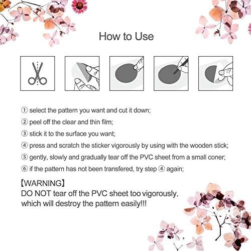Pegatinas de transferencia para álbumes de recortes, calcomanías de flores, calcomanías de decoración, calcomanías de planificación, calcomanías de