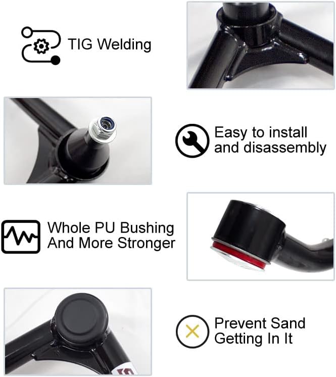 Par de brazos de control superiores delanteros con buje de poliuretano para kit de elevación de 2-4 pulgadas compatible con Silverado GMC Sierra 4X4