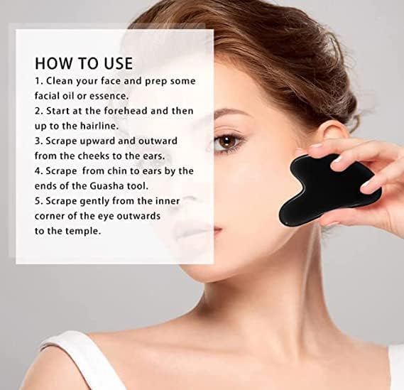 Herramienta facial Gua Sha, piedra de jade natural para terapia de acupuntura de spa, tratamiento de punto de activación, herramienta de masaje de
