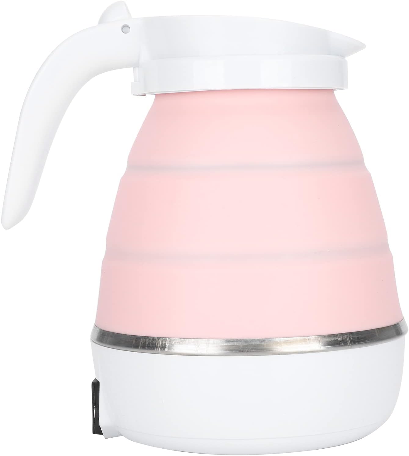 Hervidor eléctrico pequeño plegable portátil, hervidor de té eléctrico plegable de silicona para acampar, fácil de almacenar 400 W enchufe de EE.