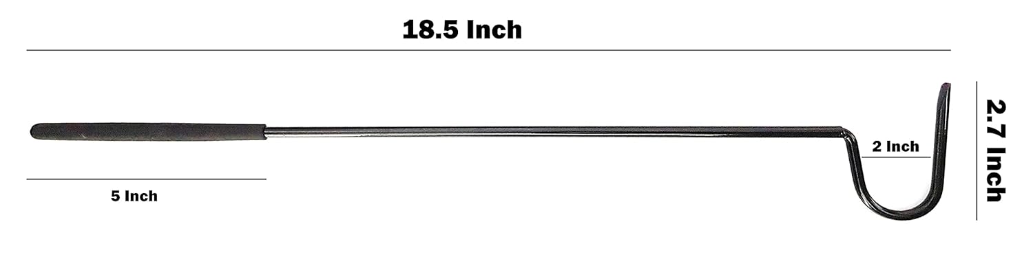 Gancho para reptiles de 18.5 pulgadas de goma de calidad premium antideslizante mango negro serpiente gancho herramientas