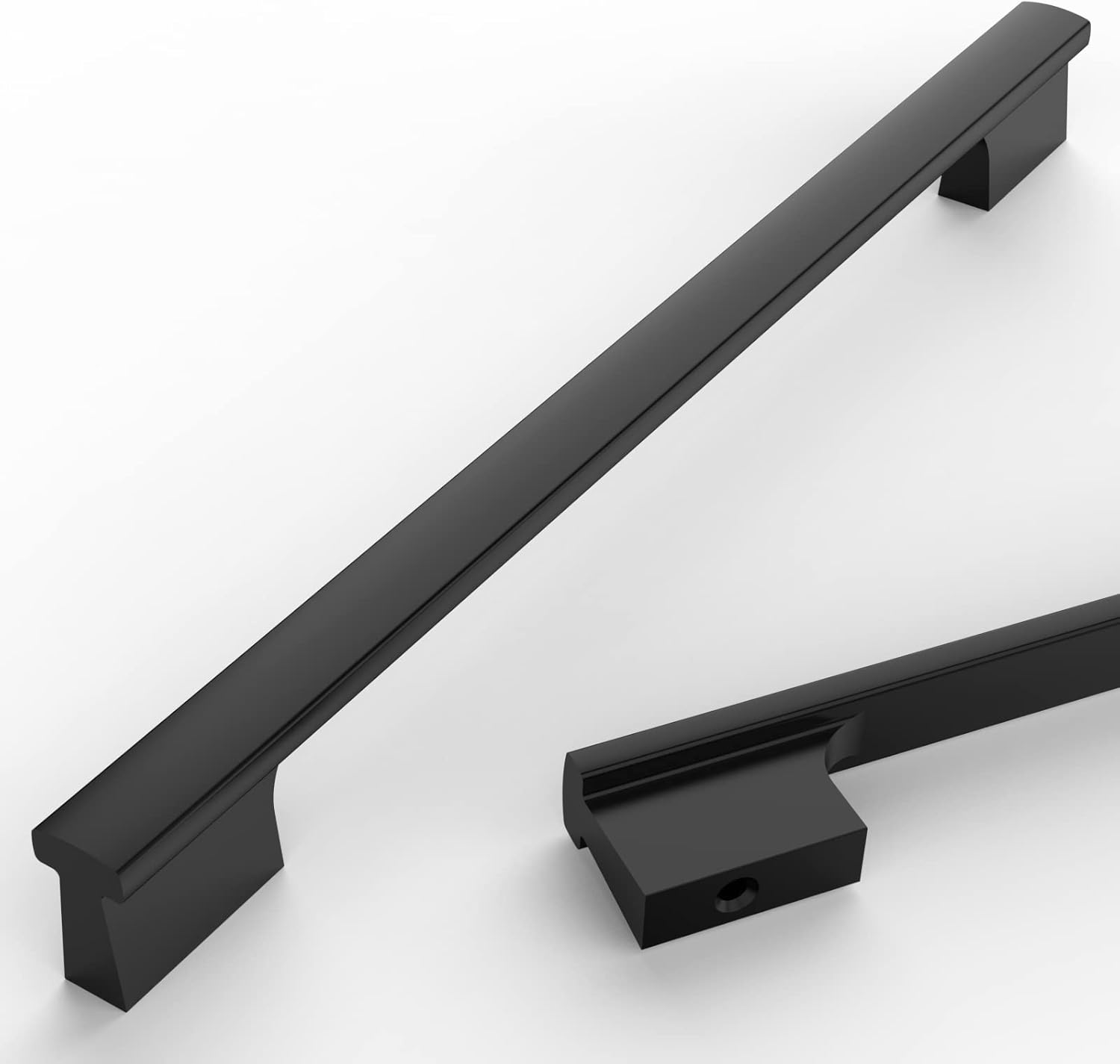 Asidrama Paquete de 10 manijas de gabinete de cocina color negro mate de 9 pulgadas (8.976 in), tiradores de gabinete, accesorios de gabinete de