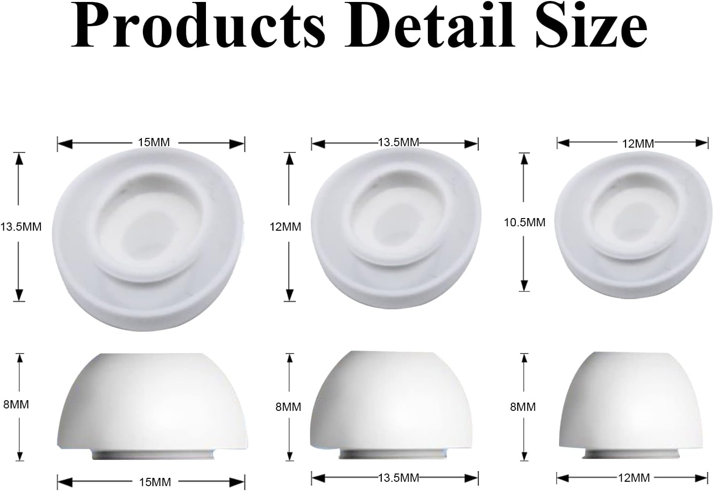 3 pares de auriculares de repuesto con orificio de reducción de ruido, tapones de silicona suave, compatibles con auriculares Bluetooth Airpods Pro