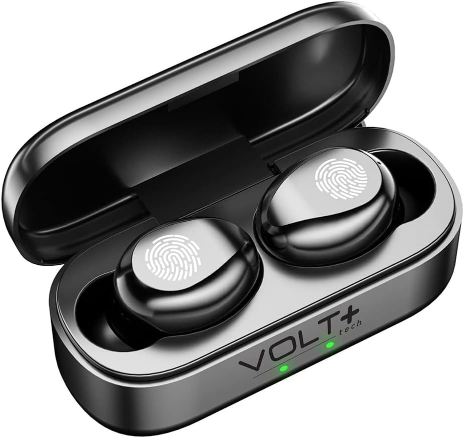 Slim Travel Wireless V5.3 Earbuds Compatible with Xiaomi Mi 4 Updated Micro Thin Case with Quad Mic 8D Bass IPX4 WaterproofSweatproof (Black)