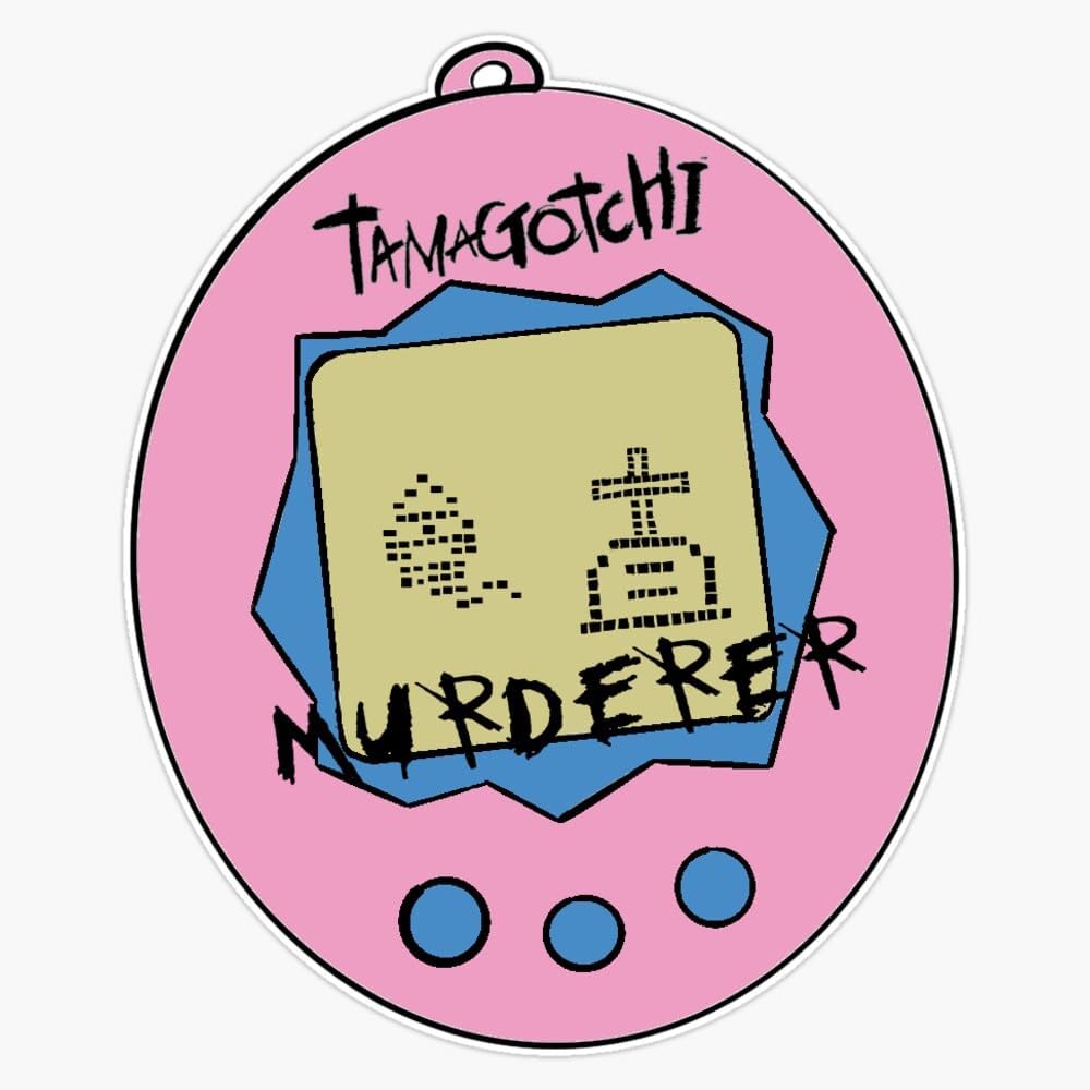 Tamagotchi Murderer – Calcomanía de vinilo para parachoques (5 pulgadas)