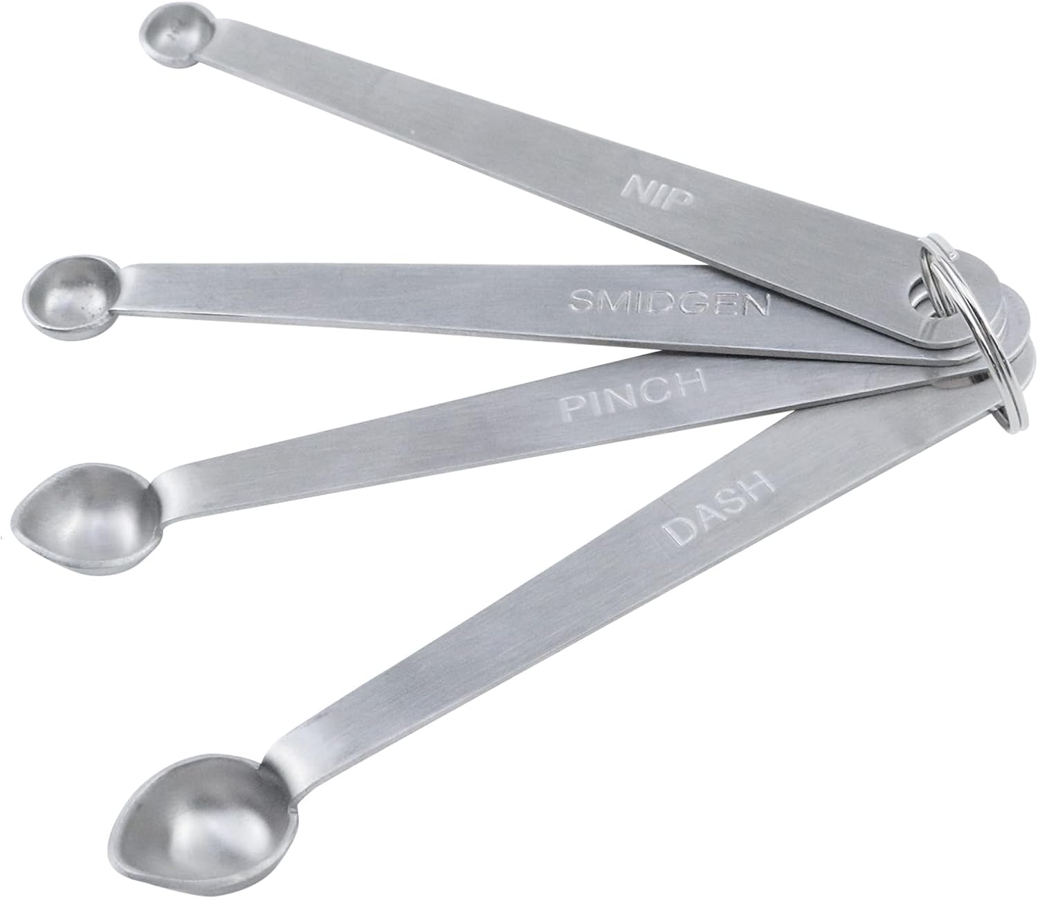 Antrader Juego de 4 cucharas medidoras de acero inoxidable 201 – Dash Pinch Smidgen Nip Herramientas de cocina y artilugios