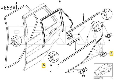 Rexka 10 clips de sello de puerta para BMW 51717006757 E53 E70 E65 E66 E67 7 Series X5