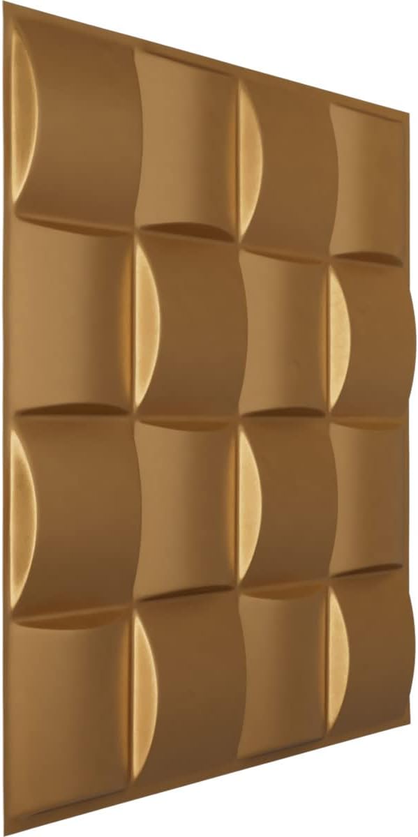 Ekena Millwork 19 58 pulgadas de ancho x 19 58 pulgadas de alto Baile EnduraWall Panel decorativo de pared 3D, dorado (cubre 2.67 pies cuadrados).