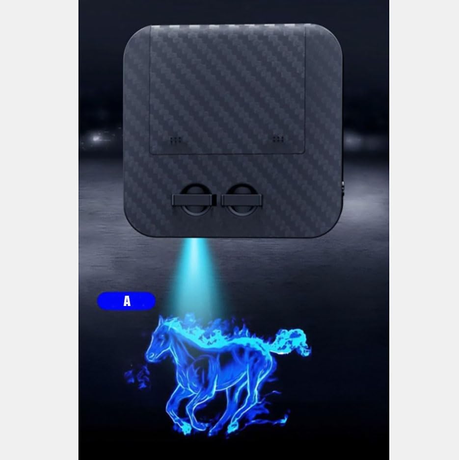 2 luces de caballo azules dinámicas inalámbricas con sensor de puerta de automóvil, LED, HD, bienvenida, cortesía, sombra fantasma, lámpara