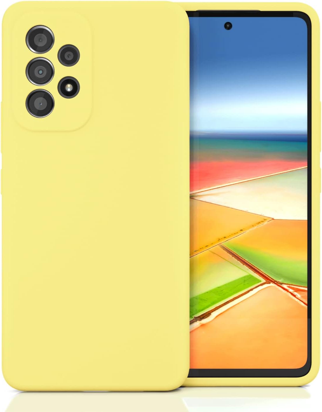 SYMOCA Liqiud – Funda de silicona para Samsung Galaxy A53 5G de silicona sedosa, delgada, de cuerpo completo, a prueba de golpes, con forro de