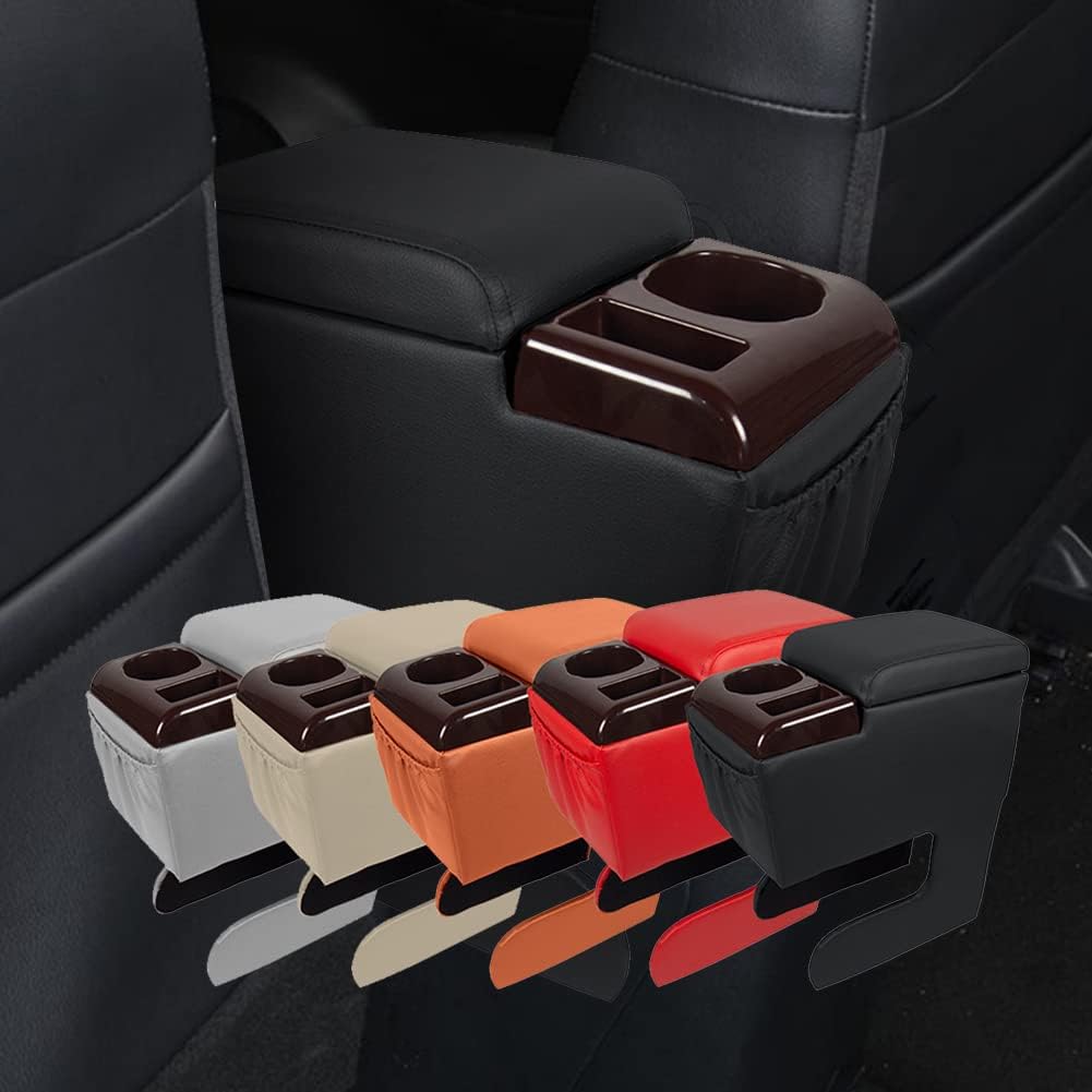 Asiento de camionetabanco para automóvil, consola central para contratistas, organizador de negocios y caja de almacenamiento con portavasos y tapa