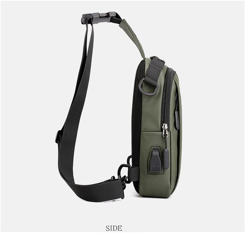Lior Mochila multiusos gris con puerto USB hombro Crossbody senderismo mochila con carga USB, Gris, Moderno