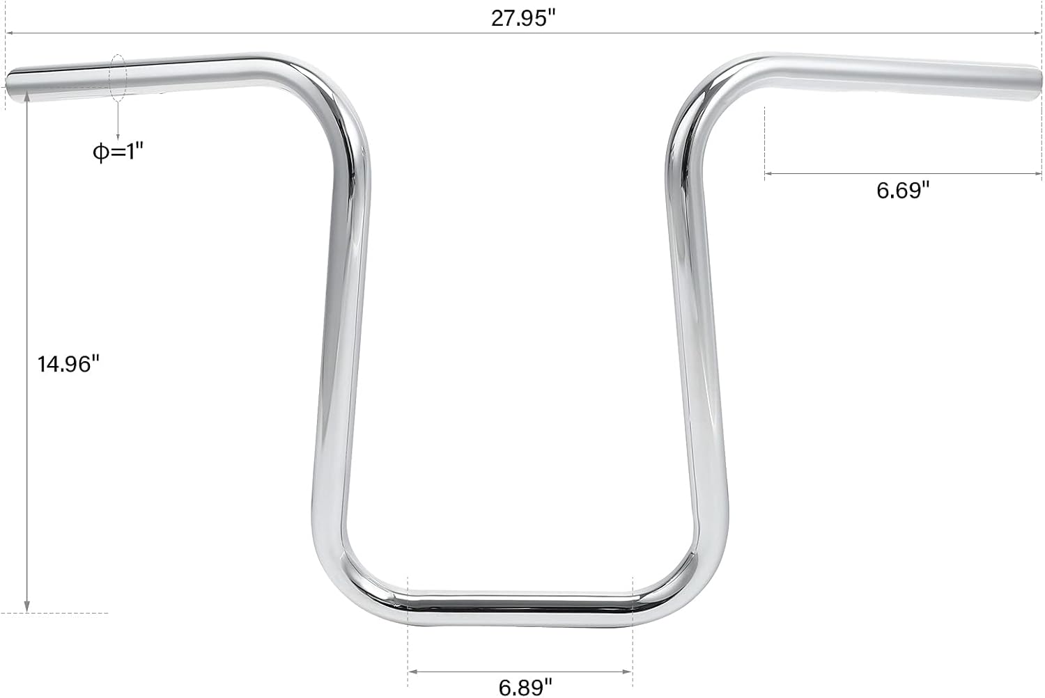 TCT-MOTORPARTS Manillar de suspensión Ape de 15 pulgadas de elevación y 1 pulgada apto para Harley Dyna Street Fat Bob Softail