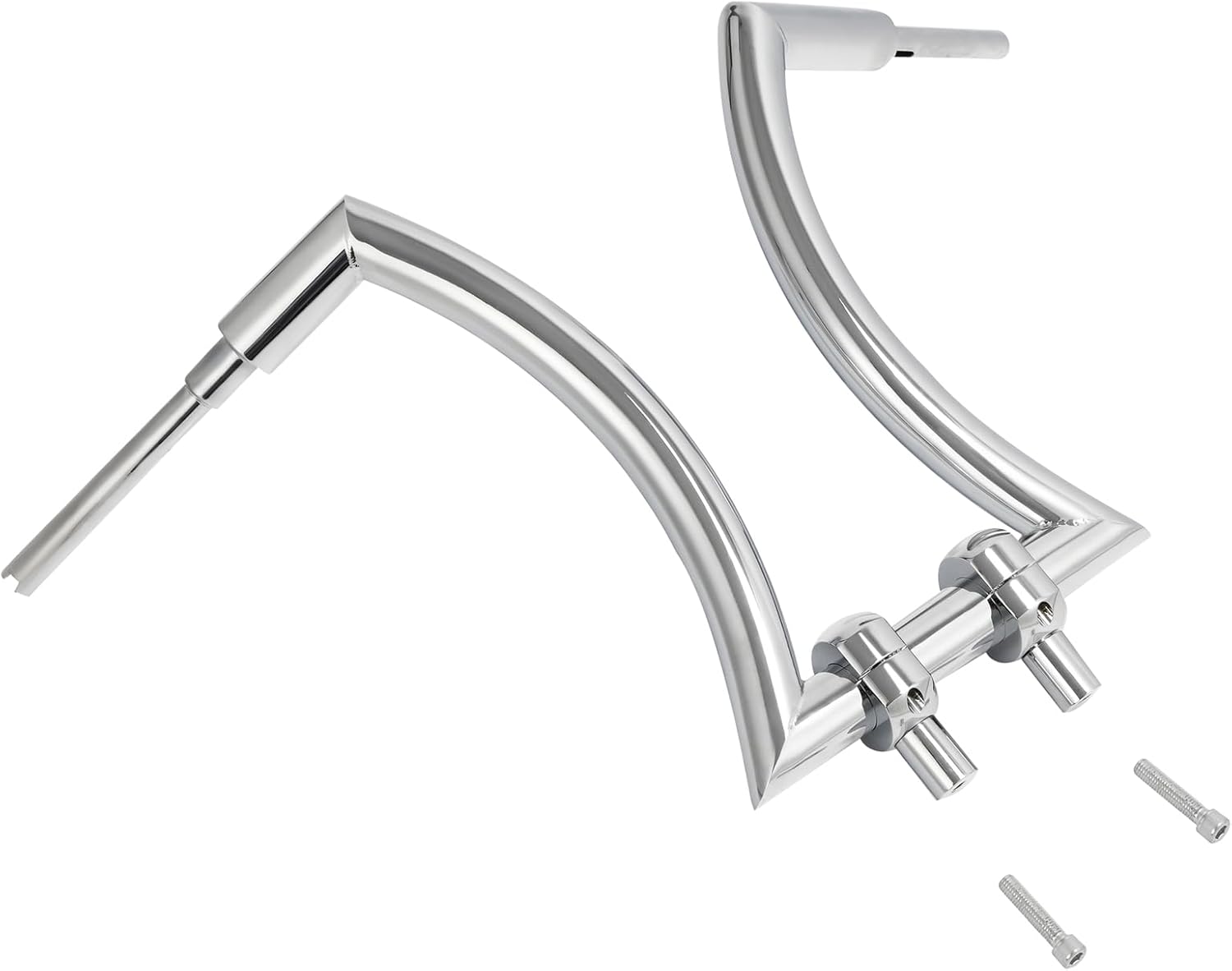 TCT-MOTORPARTS Manillar cromado Ape Hanger de 16 pulgadas con elevador de 2 pulgadas apto para Harley Road King, Sportster XL883 XL1200, Softail